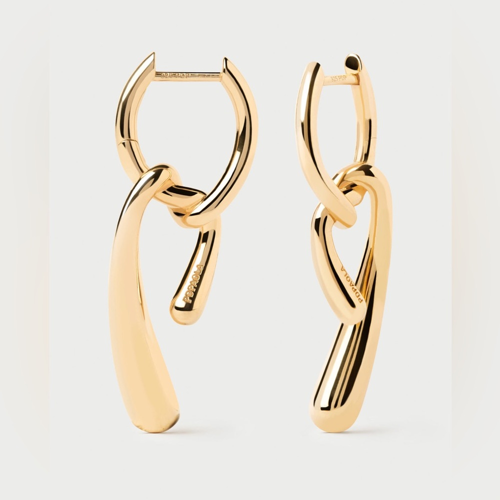 NWT TWIST HOOPS WITH POUCH.  Contemporary & gorgeous.